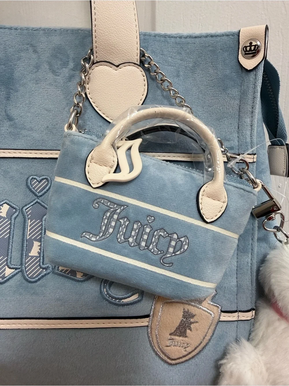 NWT Juicy Couture Study in Style Tote In Dusty Blue
